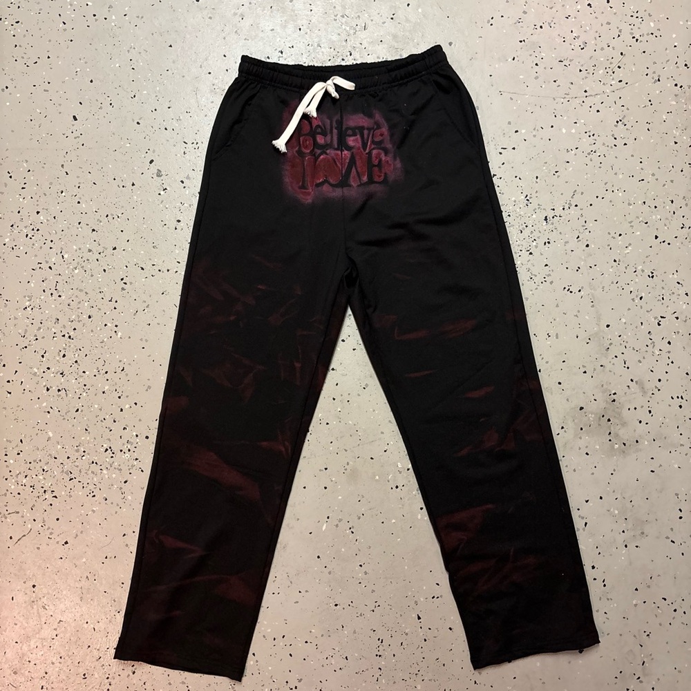 Black and Red Graphic Sweatpants